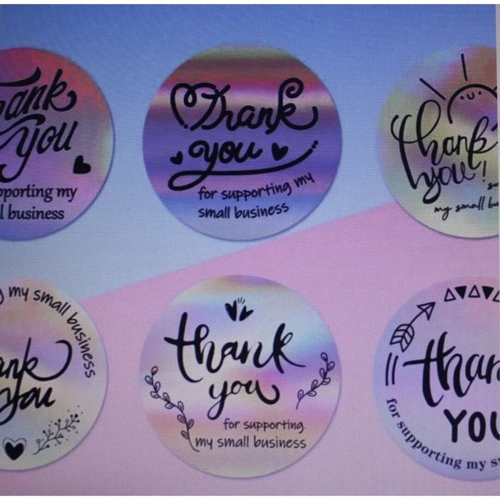 500pcs/ 1 Roll Hologram Thank You Sticker 1